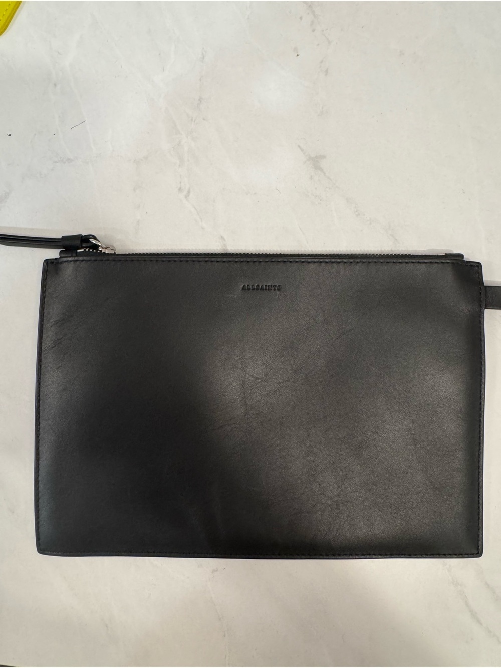 All Saints Black Leather Pouch